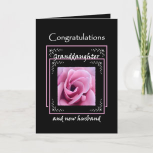 GRANDDAUGHTER Wedding Congratulations - Pink Rose Card