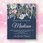 Granddaughter Wildflowers Personalised Fleece Blanket<br><div class="desc">Personalised granddaughter blanket with wildflowers,  a navy background,  and a custom message from a grandma. Ideal gift ideas for her birthday,  Christmas,  or any special occasion.</div>