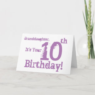 Granddaughter's 10th birthday in purple. card