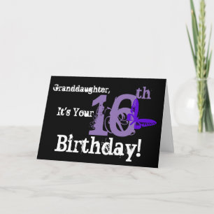 Granddaughter's 16th birthday, purple butterfly. card