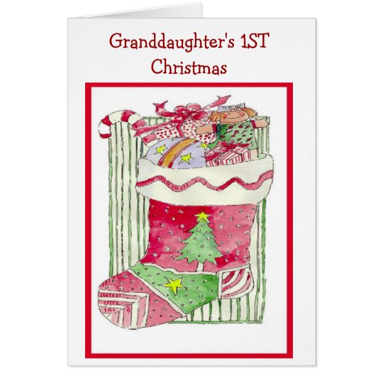 Granddaughter's 1ST Christmas - Greeting Card | Zazzle