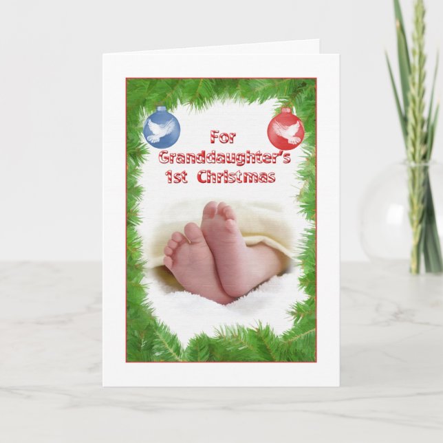Granddaughter's 1st Christmas Holiday Card (Front)