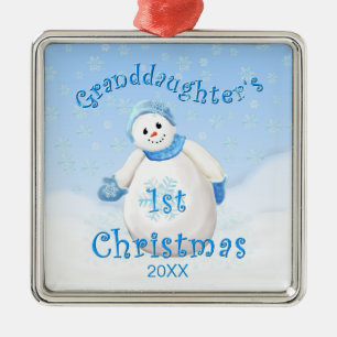 Granddaughter's 1st Christmas Snowman Ornament