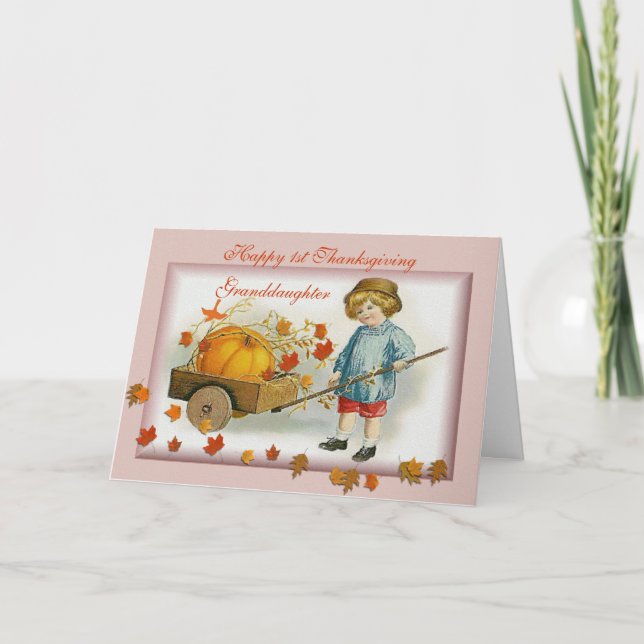 Granddaughter's 1st Thanksgiving Holiday Card (Front)