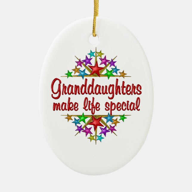 Granddaughters are Special Ceramic Tree Decoration (Front)