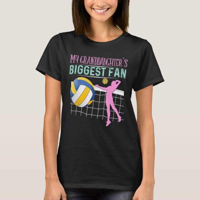 Granddaughters Biggest Fan Volleyball Family Grand T-Shirt (Front)