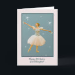 Granddaughter's Birthday, Ballet Dancer Card<br><div class="desc">This lovely little ballerina is reaching towards the stars wearing a flowing green and white costume.  She has castanets in her hands and is on a background stars.  It makes a lovely birthday card for a granddaughter.</div>