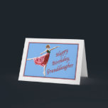 Granddaughter's Birthday Card with Ballerina<br><div class="desc">This lovely little ballerina dances happily on this colourful birthday greeting card.</div>