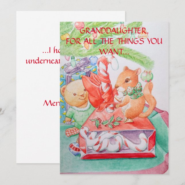 Granddaughter's Christmas Greeting Card  (Front/Back)