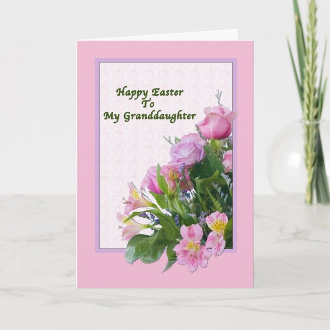 Granddaughter's Easter Card with Spring Flowers (Front)