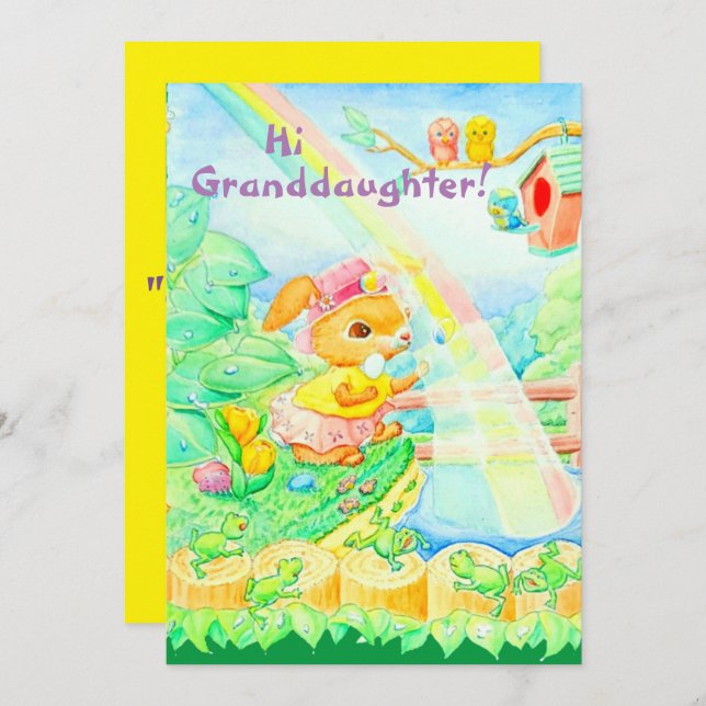 Granddaughter's Easter Greetings Card  (Front/Back)