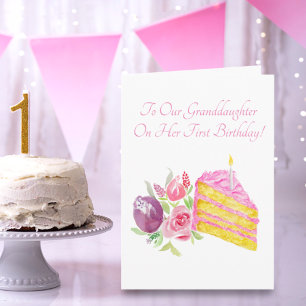 Granddaughter's First Birthday Card