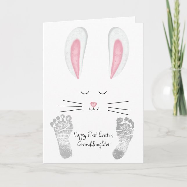 Granddaughter's First Easter Bunny Holiday Card (Front)