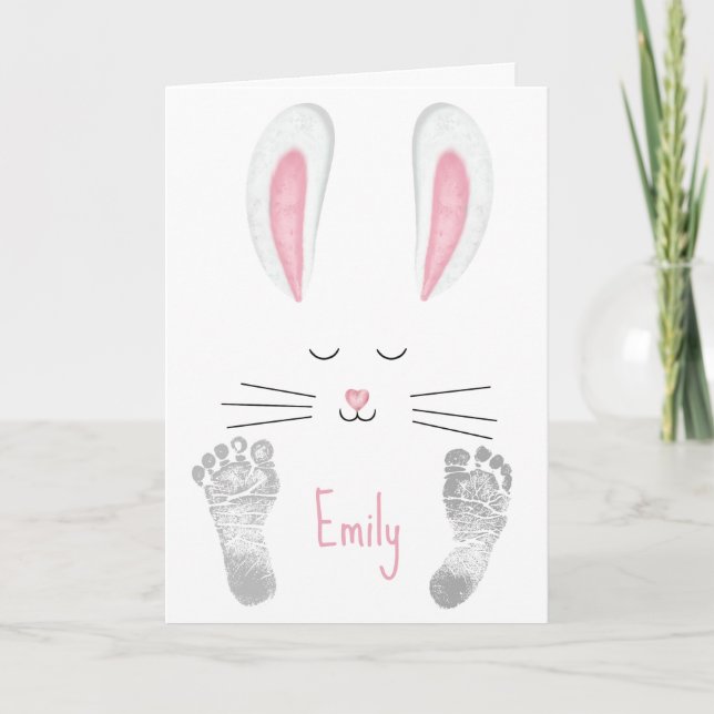 Granddaughter's First Easter Bunny  Holiday Card (Front)
