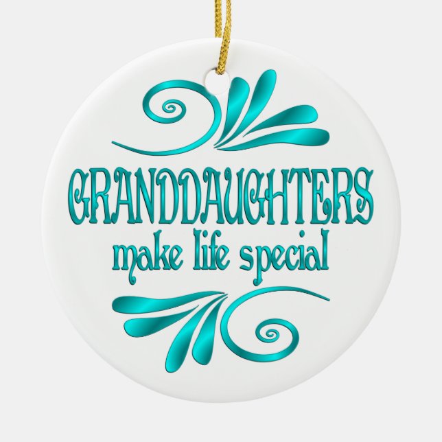 Granddaughters Make Life Special Ceramic Tree Decoration (Front)