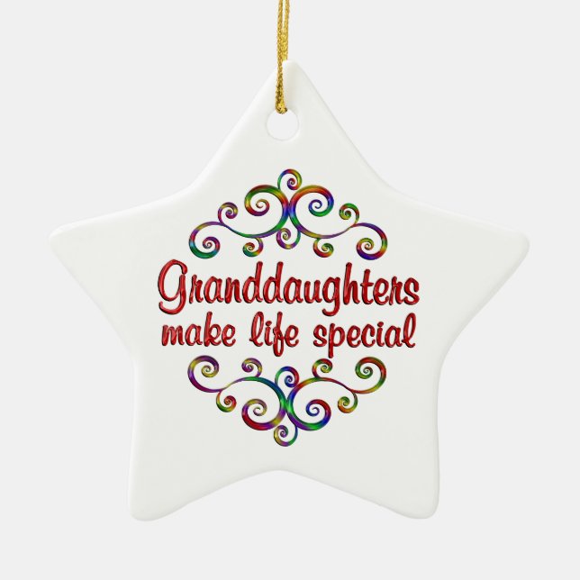 Granddaughters Make Life Special Ceramic Tree Decoration (Front)