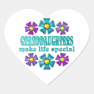 GRANDDAUGHTERS MAKE LIFE SPECIAL HEART STICKER