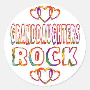 Granddaughters Rock Classic Round Sticker