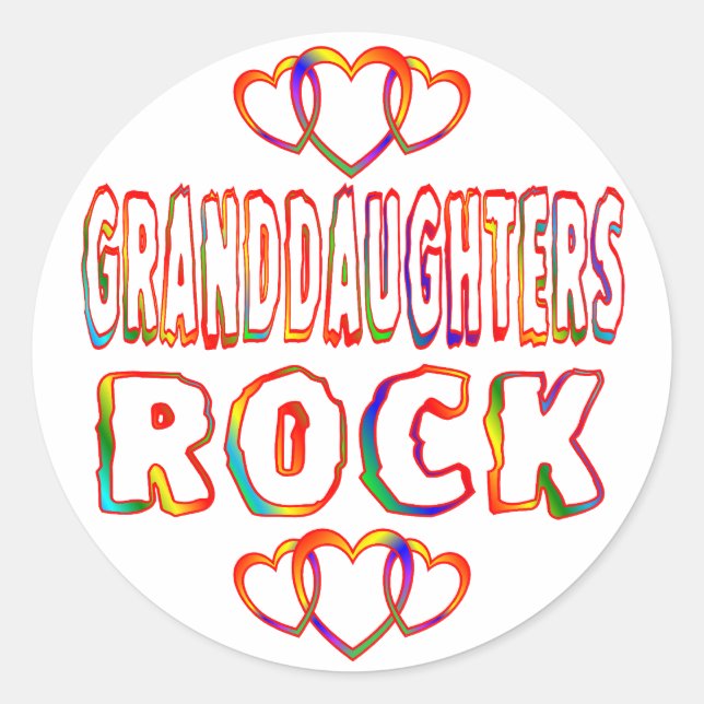 Granddaughters Rock Classic Round Sticker (Front)
