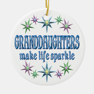 Granddaughters Sparkle Ceramic Tree Decoration