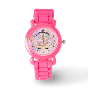 GRANDDAUGHTER's UNICORN Gifts Pink Gold Girly Watch