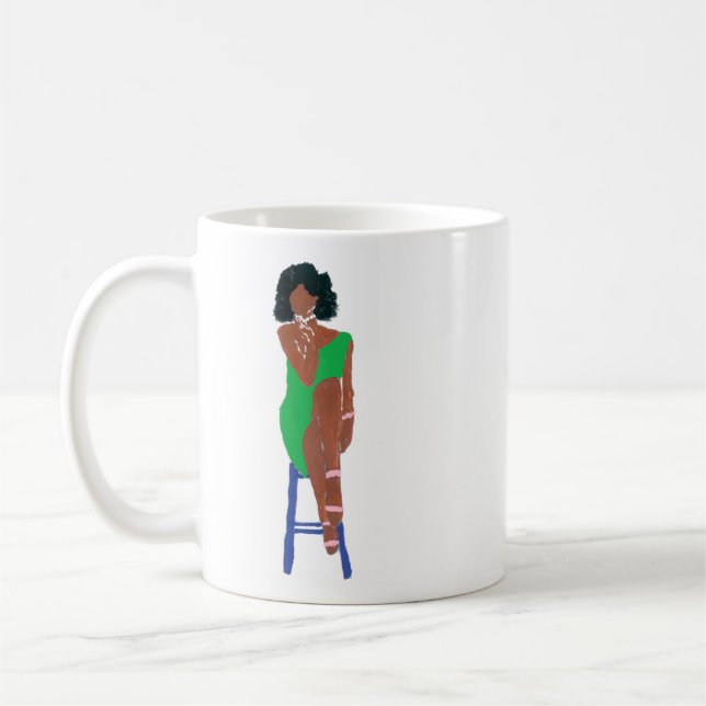 Grande Diva in Green & Pink Coffee Mug (Left)