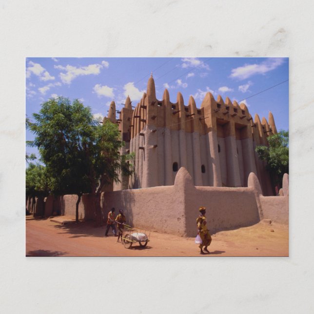 Grande Mosque, Sundanese type architecture, Mopti, Postcard (Front)