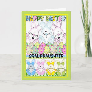 GrandEaster With Bunnies And Eggs Holiday Card