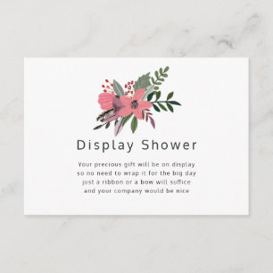 Grandeur Plum & Pink Floral Bridal Display Shower Enclosure Card