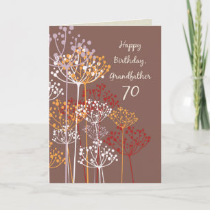 Grandfather 70th Birthday Brown Wildflowers Card