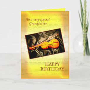 Grandfather, a musical birthday card with a violin