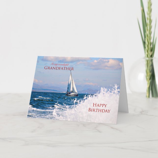 Grandfather, a sailing yacht birthday card (Front)