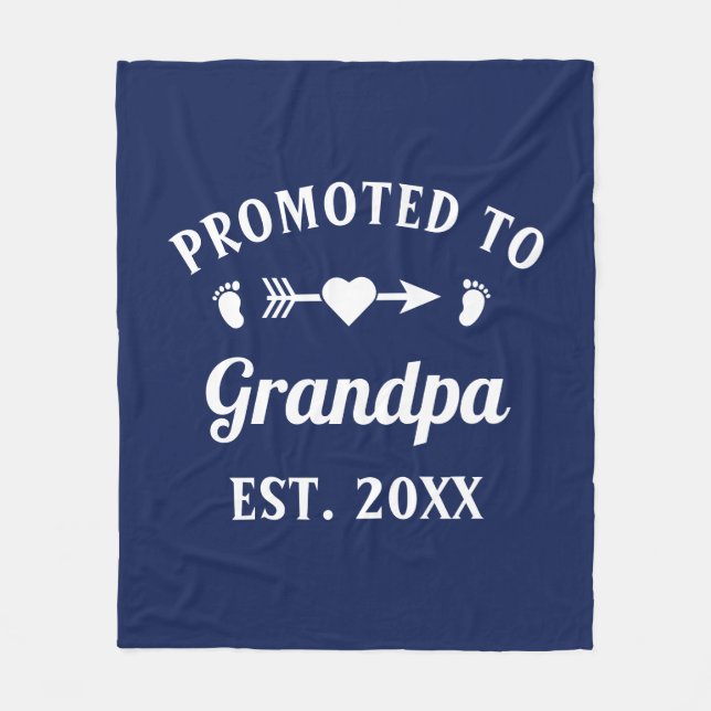 Grandfather Abuelo Gramps Papa Promoted To Grandpa Fleece Blanket (Front)