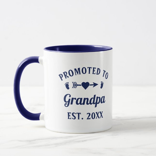 Grandfather Abuelo Gramps Papa Promoted To Grandpa Mug (Left)