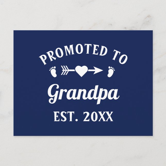Grandfather Abuelo Gramps Papa Promoted To Grandpa Postcard (Front)