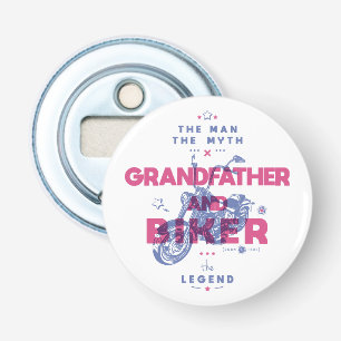Grandfather and biker the man the myth the legend bottle opener
