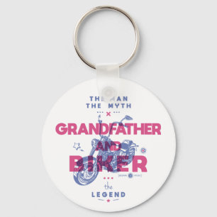 Grandfather and biker the man the myth the legend key ring