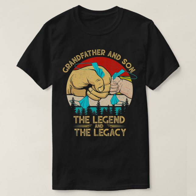 Grandfather And Grandson The Legend The Legacy Fat T-Shirt (Design Front)