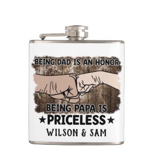 Grandfather   Being Papa Is Priceless   Father Hip Flask