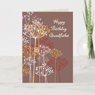 Grandfather Birthday Brown Wildflowers Religious Card