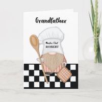 Grandfather Birthday Whimsical Gnome Chef Cooking