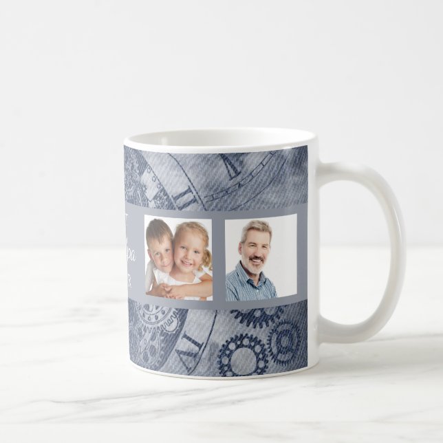 Grandfather blue steampunk photo coffee mug (Right)