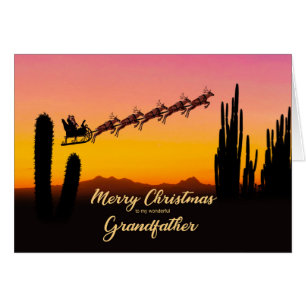 Grandfather Christmas Santa Over Desert