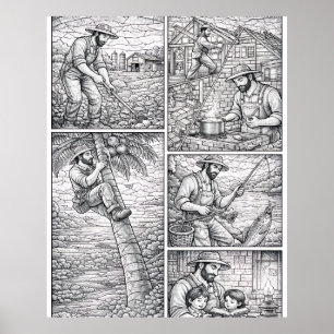 Grandfather Dad Father's Day Poster