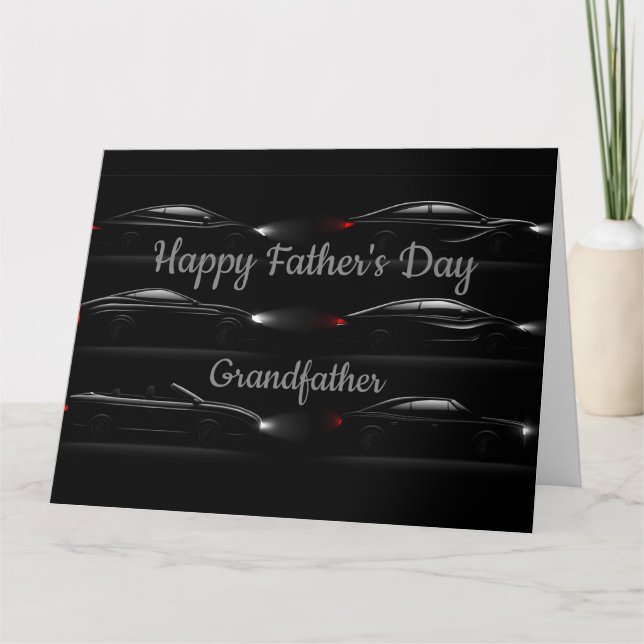 Grandfather father Classic Cars Vehicles Father's  Card (Front)