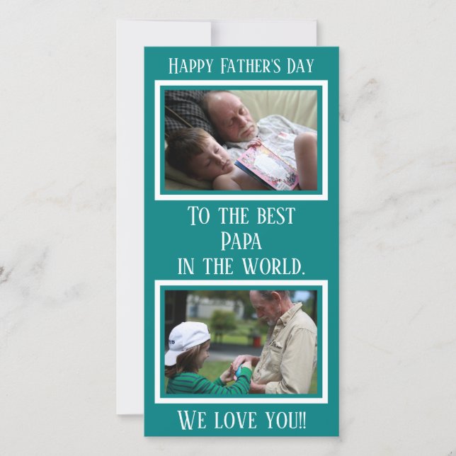 Grandfather | Father's Day | Custom Teal Photo (Front)