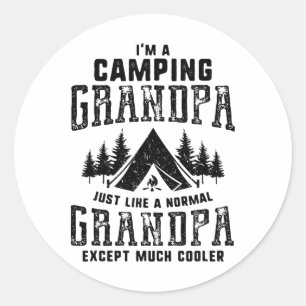 Grandfather Father's Day Gift Camping Grandpa Men Classic Round Sticker