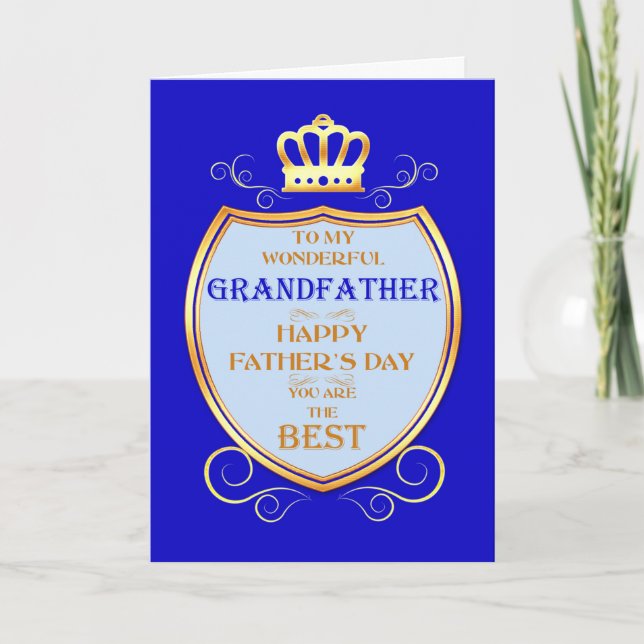 Grandfather Father's Day with Shield Card (Front)