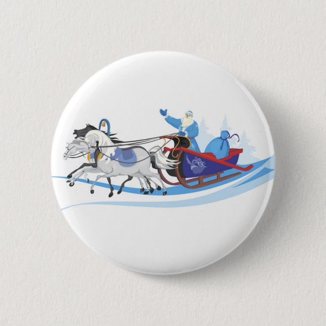 Grandfather Frost 6 Cm Round Badge (Front)