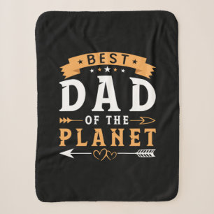 Grandfather Gift   Best Dad Of The Planet Sherpa Blanket